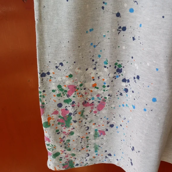 Polo Ralph Lauren Light Gray Paint Splatter Mesh Mini Dress - Picture 4 of 5